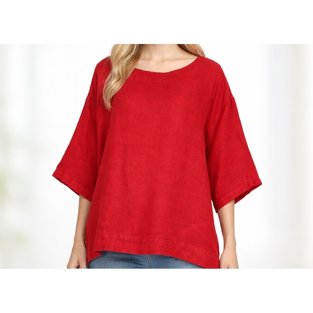 Bryn Walker Linen Top Lagenlook Minimalist Relaxed Breathable Capsule Sustainabl